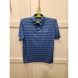 Under Armour Polo Shirt Mens XL Blue Striped Short Sleeve Golf Athleisure